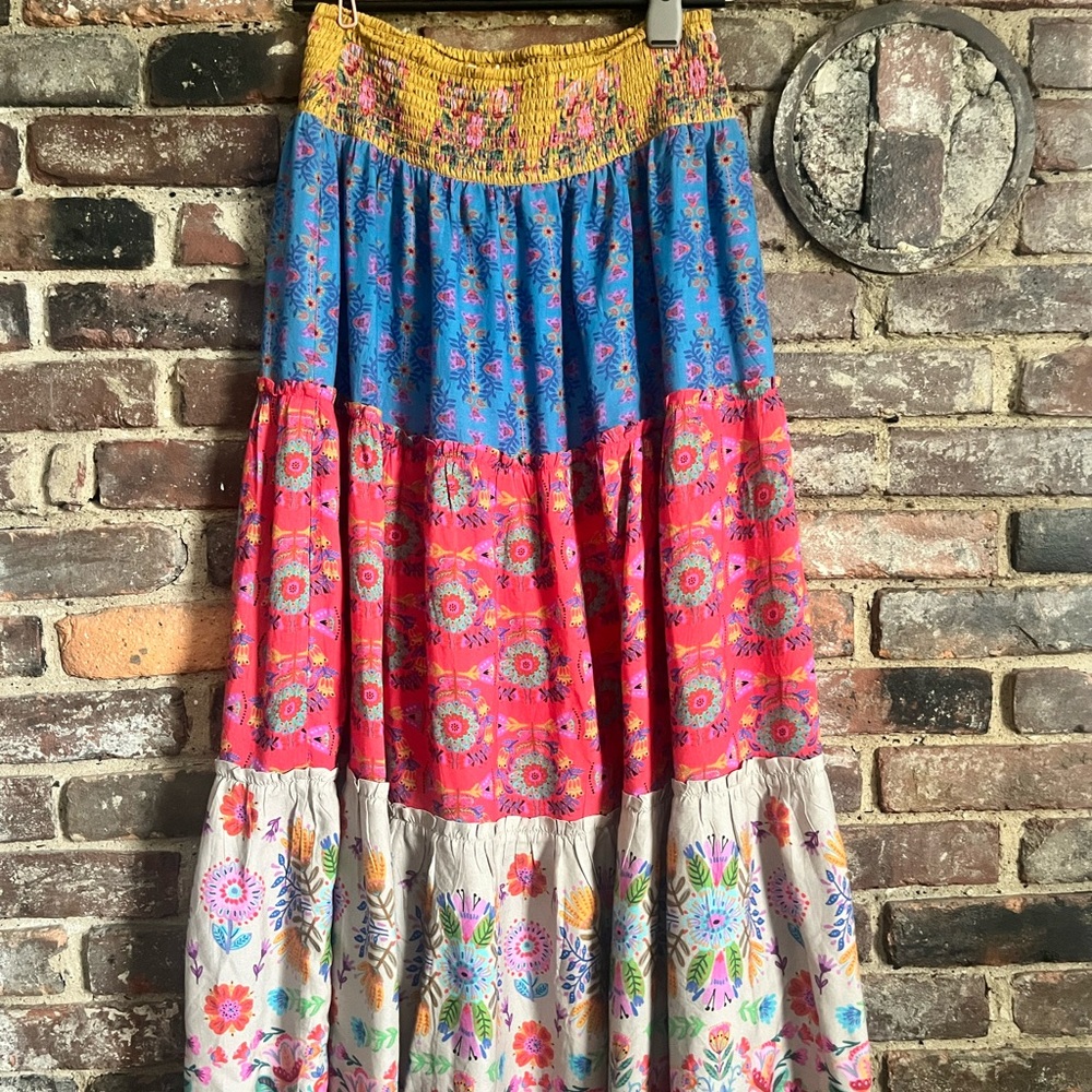 NATURAL LIFE Colorful Floral Maxi Skirt